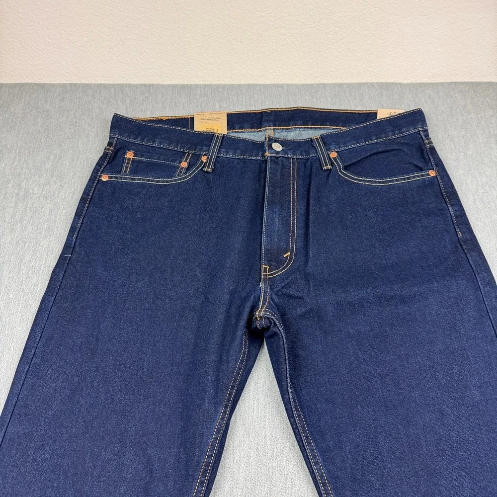 Levis 513 Jeans Mens 36x32 Blue Slim Straight Medium Wash Stretch Denim NWT‎